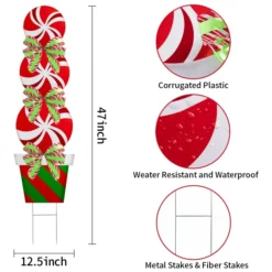 2pcs Outdoor Christmas Yard Signs With Stakes -Christmas Decorations Store 2Pcs Candy Yard Sign 6 result 600x600 1
