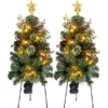 2pcs Prelit Christmas Tree Pathway Lights 24in 2 2pcs Prelit Christmas Tree Pathway Lights 24in -Christmas Decorations Store 2Pcs Christmas Prelit Pathway Tree 24in 1 1
