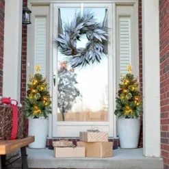 2pcs Prelit Christmas Tree Pathway Lights 24in -Christmas Decorations Store 2Pcs Christmas Prelit Pathway Tree 24in 2 600x600 1