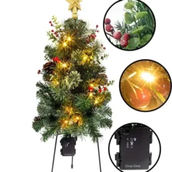 2pcs Prelit Christmas Tree Pathway Lights 24in -Christmas Decorations Store 2Pcs Christmas Prelit Pathway Tree 24in 5 600x664 1