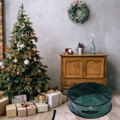 2Pcs Christmas Wreath Green Storage Bag With Clear Window -Christmas Decorations Store 2Pcs Christmas Wreath Green Storage Bag with Clear Window 4 600x600 1