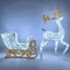 2pcs 180 LED White Lighted Reindeer And Sleigh -Christmas Decorations Store 2Pcs Cotton Christmas Reindeers Sleigh White Yard Lights 600x600 1