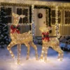 2pcs 130 LED Fabric Doe And Fawn Christmas Lights -Christmas Decorations Store 2Pcs Fabric 4ft Doe and 3ft Fawn Gold 7 600x600 1