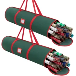 2pcs Christmas Wrapping Paper Storage Bags