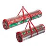 2pcs Red Clear Christmas Gift Wrap Organizer