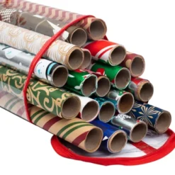 2pcs Red Clear Christmas Gift Wrap Organizer -Christmas Decorations Store 2pcs Red Clear Christmas Gift Wrap Organizer 4 1 600x400 1