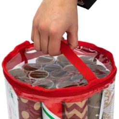 2pcs Red Clear Christmas Gift Wrap Organizer -Christmas Decorations Store 2pcs Red Clear Christmas Gift Wrap Organizer 6 1 600x600 1