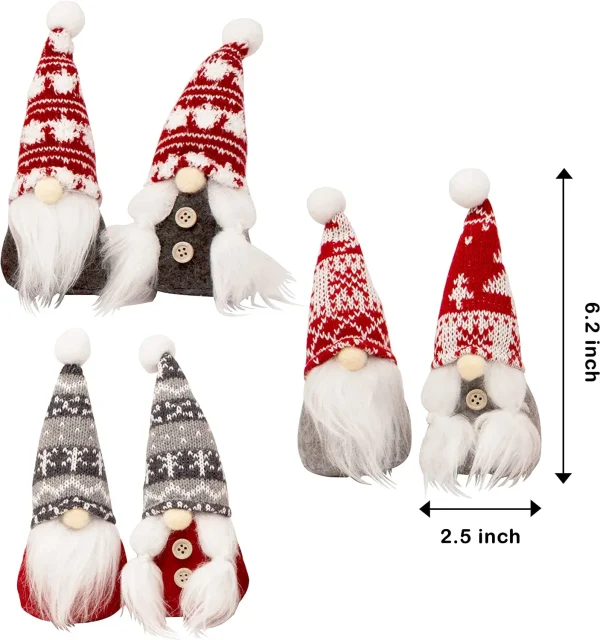 6pcs Plush Gnome Christmas Ornaments 6in 5 6pcs Plush Gnome Christmas Ornaments 6in - Image 3