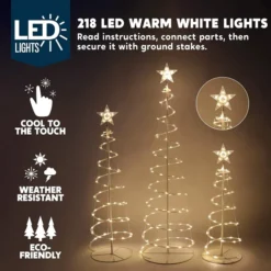 3pcs Outdoor Spiral Christmas Tree Warm White Lights -Christmas Decorations Store 3 Packs Lighted Spiral Christmas Tree Set 3 result 600x600 1