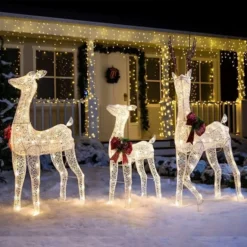 3pcs LED Christmas Reindeer Decorations -Christmas Decorations Store 3 Pcs Christmas Reindeers LED Yard Lights 3 600x600 1