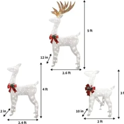 3pcs LED Christmas Reindeer Decorations -Christmas Decorations Store 3 Pcs Christmas Reindeers LED Yard Lights 5 600x585 1