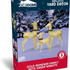 3Pcs Christmas Yard Lights 5ft Buck, 4ft Doe, 3ft Fawn With Wreath 13 3Pcs Christmas Yard Lights 5ft Buck, 4ft Doe, 3ft Fawn With Wreath -Christmas Decorations Store 3 Pcs LED Yard Lights Fabric 5ft Buck 4ft Doe and 3ft Fawn with Wreath Gold 5 600x713 1