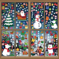 300Pcs Christmas Characters Window Clings