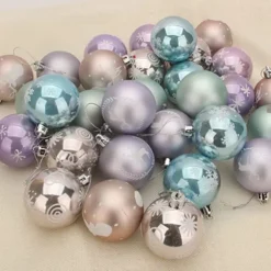 30pcs Pink And Purple Christmas Ornaments 2.36in -Christmas Decorations Store 30Pcs 6CM Fantasy Christmas Ornaments Assorted Design 3 600x600 1