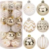 30pcs Gold & White Assorted Christmas Ornaments 6cm -Christmas Decorations Store 30pcs Gold amp White Assorted Christmas Ornaments 6cm 2 600x593 1