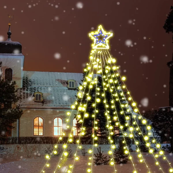 345 LED 8 Lighting Modes Waterfall Lights Warm White 16.4ft 4 345 LED 8 Lighting Modes Waterfall Lights Warm White 16.4ft - Image 2