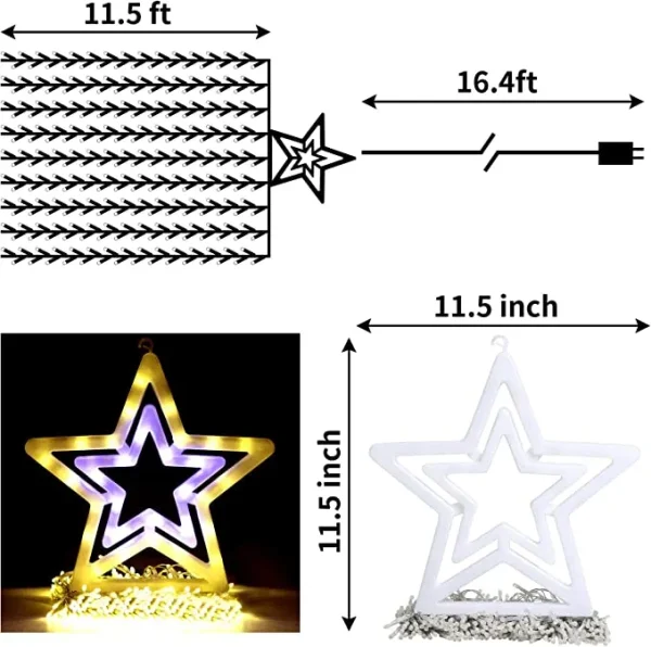 345 LED 8 Lighting Modes Waterfall Lights Warm White 16.4ft 7 345 LED 8 Lighting Modes Waterfall Lights Warm White 16.4ft - Image 5