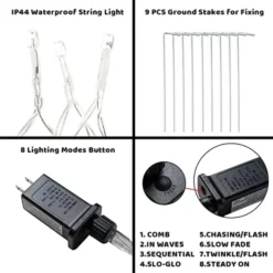 345 LED 8 Lighting Modes Waterfall Lights Warm White 16.4ft 13 345 LED 8 Lighting Modes Waterfall Lights Warm White 16.4ft -Christmas Decorations Store 345 LED 8 Lighting Modes Waterfall Lights Warm White 7 600x600 1