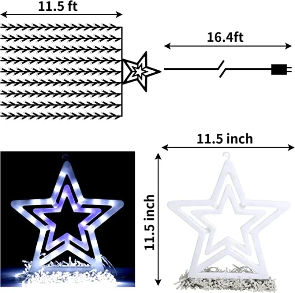 345 LED 8 Lighting Modes Waterfall Lights White 16.4ft 7 345 LED 8 Lighting Modes Waterfall Lights White 16.4ft - Image 5
