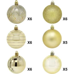 34pcs Gold Christmas Ball Ornaments -Christmas Decorations Store 34Pcs Christmas Ball Ornaments Gold 1 1