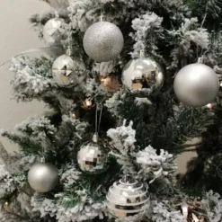 34pcs Silver Christmas Ball Ornaments -Christmas Decorations Store 34Pcs Christmas Ball Ornaments Silver 1 600x600 1
