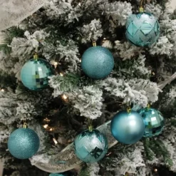 34pcs Teal Christmas Ball Ornaments -Christmas Decorations Store 34Pcs Christmas Ball Ornaments Teal 3 600x600 1