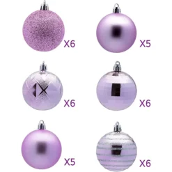 34pcs Lavender Christmas Ball Ornaments -Christmas Decorations Store 34ct Basic Christmas Ball Ornaments 2