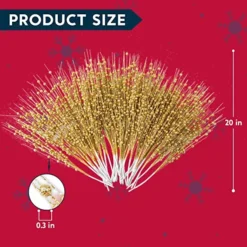 36pcs Christmas Glitter Berries Stems -Christmas Decorations Store 36Pcs Christmas Tree Berry Stem Gold 3