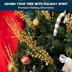 36pcs Christmas Glitter Berries Stems -Christmas Decorations Store 36Pcs Christmas Tree Berry Stem Gold 5