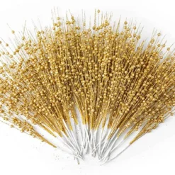 36pcs Christmas Glitter Berries Stems -Christmas Decorations Store 36Pcs Christmas Tree Berry Stem Gold 6