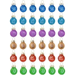 36pcs Mini Glittered Glass Patterned Christmas Balls -Christmas Decorations Store 36Pcs Mini Glitter Glass Patterned Balls Ornaments 2 result 600x600 1