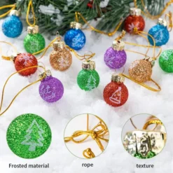 36pcs Mini Glittered Glass Patterned Christmas Balls -Christmas Decorations Store 36Pcs Mini Glitter Glass Patterned Balls Ornaments 5 result 600x600 1