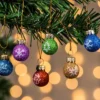 36pcs Mini Glittered Glass Patterned Christmas Balls -Christmas Decorations Store 36Pcs Mini Glitter Glass Patterned Balls Ornaments 7 result 600x400 1