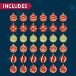 36pcs Red And Gold Christmas Ball Ornaments -Christmas Decorations Store 36Pcs Red and Gold Christmas Ornaments 3 1 600x600 1