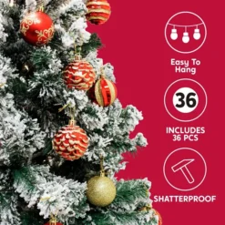 36pcs Red And Gold Christmas Ball Ornaments -Christmas Decorations Store 36Pcs Red and Gold Christmas Ornaments 5 1 600x600 1