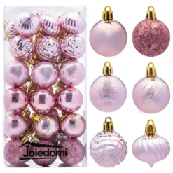 36pcs Rose Gold Christmas Ball Ornaments 1.57in