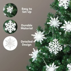 36pcs White Glitter Snowflake Christmas Ornaments -Christmas Decorations Store 36Pcs White Snowflake Ornaments Christmas 4 600x600 1