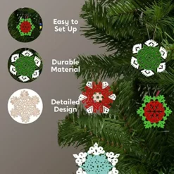 36pcs Hanging Christmas Wooden Snowflake Ornament -Christmas Decorations Store 36Pcs Wooden Snowflakes Hanging Ornaments 3 1