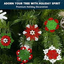 36pcs Hanging Christmas Wooden Snowflake Ornament -Christmas Decorations Store 36Pcs Wooden Snowflakes Hanging Ornaments 4 1