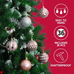 36pcs Rose Gold And Silver Christmas Ball Ornaments -Christmas Decorations Store 36pcs Rose Gold and Silver Christmas Ball Ornaments 3 结果 1 600x600 1