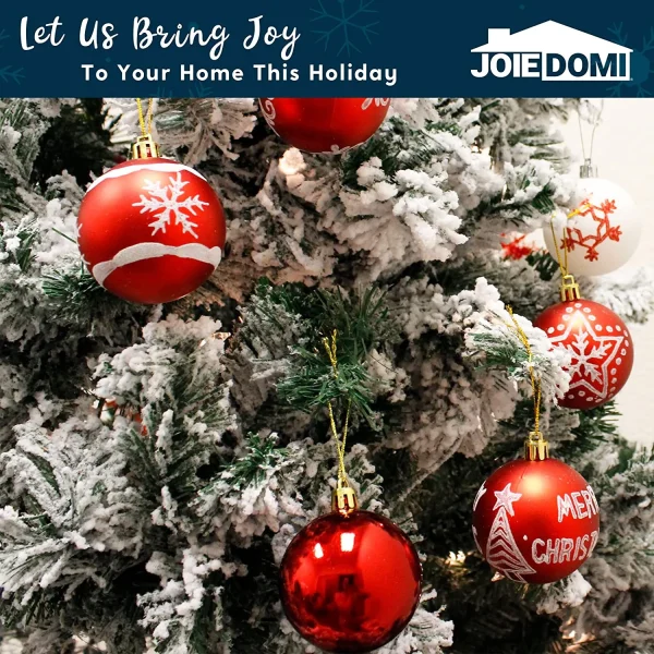 36pcs Shatterproof Red And White Christmas Ball Ornaments 7 36pcs Shatterproof Red And White Christmas Ball Ornaments - Image 5