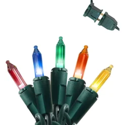 3x100 LED Multicolor Led Christmas Green Wire String Lights 26.25ft -Christmas Decorations Store 3Pcs 100 LED Christmas Multicolor Green Wire Holiday String Lights 26 1