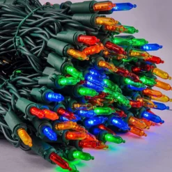 3x100 LED Multicolor Led Christmas Green Wire String Lights 26.25ft -Christmas Decorations Store 3Pcs 100 LED Christmas Multicolor Green Wire Holiday String Lights 26 3 600x600 1