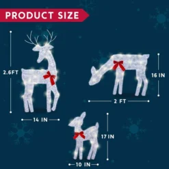 3pcs Light Up Yard Reindeer Family Decoration -Christmas Decorations Store 3Pcs 2D Incandescent Yard Lights 6 600x600 1