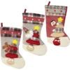 3pcs 3D Burlap And Plaid Christmas Stockings 18in 1 3pcs 3D Burlap And Plaid Christmas Stockings 18in -Christmas Decorations Store 3Pcs 3d Burlap Christmas Stockings 18in 1