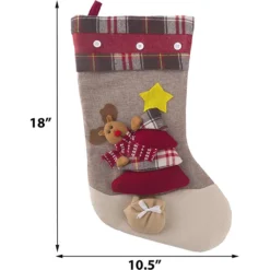 3pcs 3D Burlap And Plaid Christmas Stockings 18in 9 3pcs 3D Burlap And Plaid Christmas Stockings 18in -Christmas Decorations Store 3Pcs 3d Burlap Christmas Stockings 18in 2