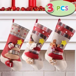 3pcs 3D Burlap And Plaid Christmas Stockings 18in 8 3pcs 3D Burlap And Plaid Christmas Stockings 18in -Christmas Decorations Store 3Pcs 3d Burlap Christmas Stockings 18in 3 600x600 1