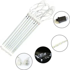 3x 8 Tubes (12in) Christmas Meteor Shower Icicle String Lights -Christmas Decorations Store 3Pcs Christmas Meteor Shower Icicle String Lights 2 600x598 1