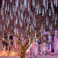 3x 8 Tubes (12in) Christmas Meteor Shower Icicle String Lights -Christmas Decorations Store 3Pcs Christmas Meteor Shower Icicle String Lights 5 600x658 1