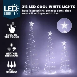 3pcs 218 Pre-Lit LED Christmas Light Yard Decorations 10 3pcs 218 Pre-Lit LED Christmas Light Yard Decorations -Christmas Decorations Store 3Pcs Lighted Spiral Christmas Tree Set LED Cool White 3 result 600x600 1